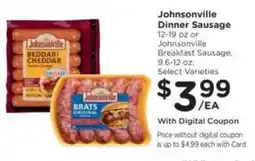 Kroger Johnsonville dinner sausage offer