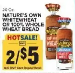 Food Lion Nature's Own White Wheat or 100% Whole Wheat Bread offer