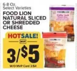 Food Lion Food Lion natural sliced or shredded cheese offer