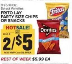 Food Lion Frito Lay party size chips or snacks offer