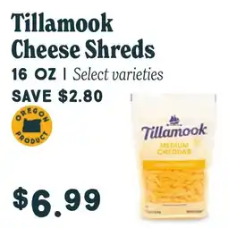 Market of Choice Tillamook cheese shreds offer