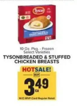Food Lion Tyson breaded & stuffed chicken breasts offer