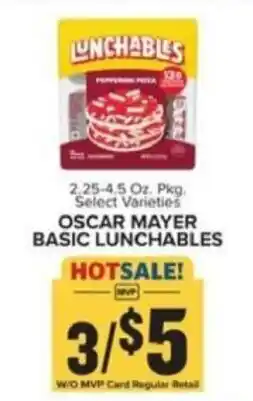 Food Lion Oscar Mayer basic lunchables offer