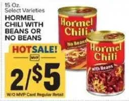 Food Lion Hormel chili with beans or no beans offer
