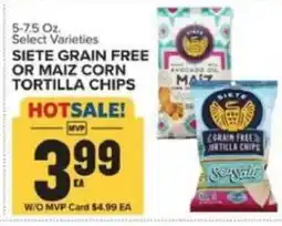 Food Lion Siete grain free or maiz corn tortilla chips offer