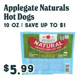 Market of Choice Applegate Naturals Hot Dogs offer