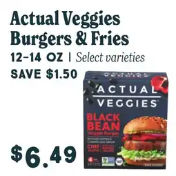 Market of Choice Actual Veggies Burgers & Fries offer