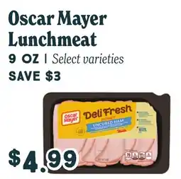 Market of Choice Oscar Mayer lunchmeat offer