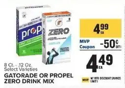 Food Lion Gatorade or Propel Zero Drink Mix offer