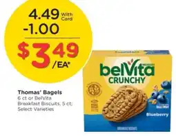 Kroger Thomas' Bagels or BelVita Breakfast Biscuits offer