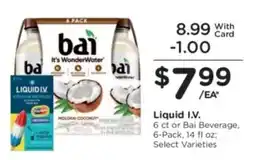 Kroger Liquid I.V. or Bai Beverage offer