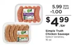 Kroger Simple Truth Chicken Sausage offer