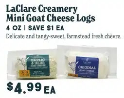 Market of Choice Laclare Creamery Mini Goat Cheese Logs offer