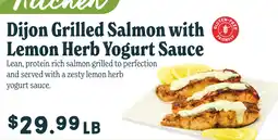 Market of Choice Kitchen Dijon Grilled Salmon with Lemon Herb Yogurt Sauce offer