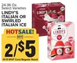 Food Lion Lindy's Italian or Swirled Italian Ice offer