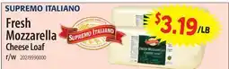 Restaurant Depot SUPREMO ITALIANO Fresh Mozzarella Cheese Loaf offer