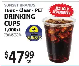 Restaurant Depot SUNSET BRANDS 16oz • Clear • PET DRINKING CUPS offer