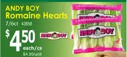 Restaurant Depot ANDY BOY Romaine Hearts offer