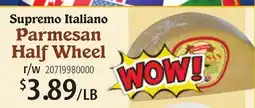 Restaurant Depot Supremo Italiano Parmesan Half Wheel offer