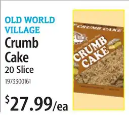 Restaurant Depot OLD WORLD VILLAGE Crumb Cake offer