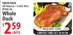 Restaurant Depot FRESH DUCK offer