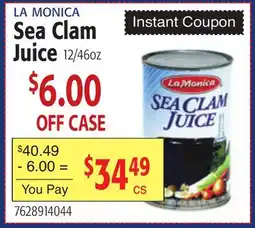 Restaurant Depot LA MONICA Sea Clam Juice offer