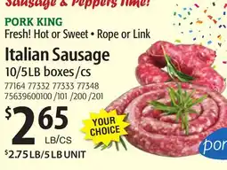 Restaurant Depot PORK KING Italian Sausage offer