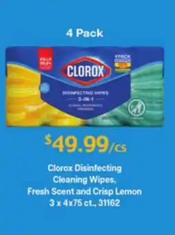 Restaurant Depot Clorox Disinfecting Cleaning Wipes, Fresh Scent and Crisp Lemon offer