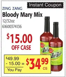 Restaurant Depot ZING ZANG Bloody Mary Mix offer