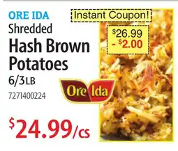 Restaurant Depot ORE IDA Shredded Hash Brown Potatoes offer