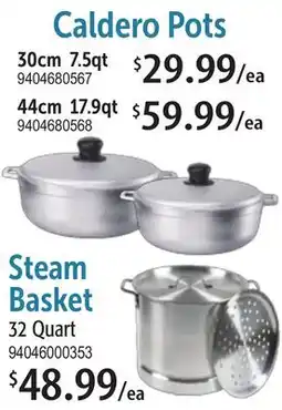 Restaurant Depot Caldero Pots, Steam Basket offer