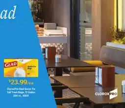 Restaurant Depot ClorosPro Glad Quick Tie Tall Trash Bags offer