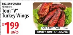 Restaurant Depot FROZEN POULTRY All Natural Tom V Turkey Wings offer