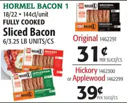 Restaurant Depot HORMEL BACON 1 FULLY COOKED Sliced Bacon offer