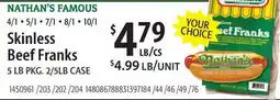 Restaurant Depot NATHAN'S FAMOUS Skinless Beef Franks offer