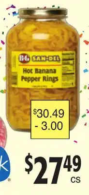 Restaurant Depot BG SAN-DEL HOT BANANA PEPPER RINGS offer
