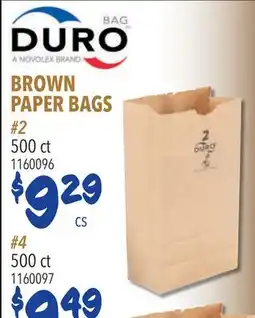 Restaurant Depot DURO BROWN PAPER BAGS offer