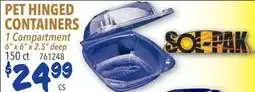 Restaurant Depot PET HINGED CONTAINERS offer