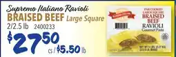 Restaurant Depot Supremo Italiano Ravioli BRAISED BEEF Large Square offer