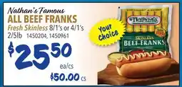 Restaurant Depot Nathan's Famous ALL BEEF FRANKS offer