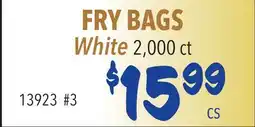 Restaurant Depot FRY BAGS White 2,000 ct offer
