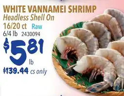 Restaurant Depot WHITE VANNAMEI SHRIMP offer