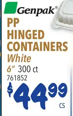 Restaurant Depot PP HINGED CONTAINERS offer