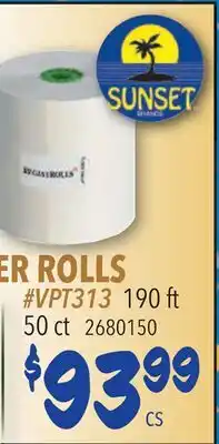 Restaurant Depot SUNSET BRANDED FILTER ROLLS offer