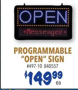 Restaurant Depot PROGRAMMABLE OPEN SIGN offer