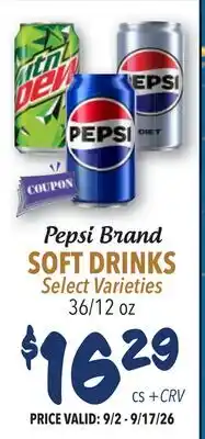 Restaurant Depot Pepsi Brand SOFT DRINKS offer