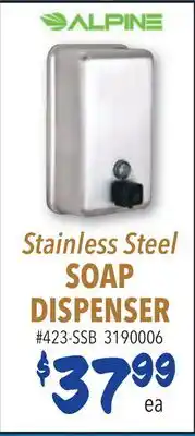 Restaurant Depot Stainless Steel SOAP DISPENSER offer