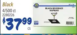 Restaurant Depot Black BEVERAGE NAPKINS offer