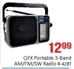 General Discount QFX Portable 3-Band AM/FM/SW Radio R-42BT offer