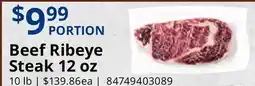 Restaurant Depot Beef Ribeye Steak offer